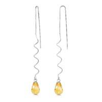 Citrine Spiral Scintilla Briolette Earrings 3.3ctw in 9ct White Gold