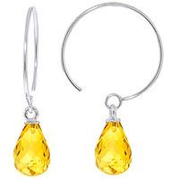 citrine eclipse briolette circle wire earrings 135ctw in 9ct white gol ...