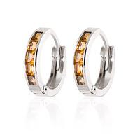 Citrine Huggie Earrings 0.7ctw in 9ct White Gold