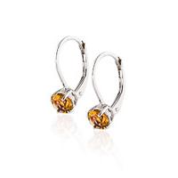 Citrine Boston Drop Earrings 1.2ctw in 9ct White Gold