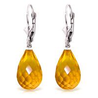 Citrine Briolette Drop Earrings 14.0ctw in 9ct White Gold