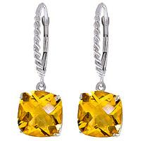 Citrine Rococo Twist Drop Earrings 7.2ctw in 9ct White Gold