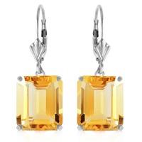 Citrine Drop Earrings 13.0ctw in 9ct White Gold