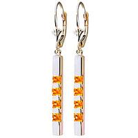 Citrine Bar Drop Earrings 0.7ctw in 9ct White Gold