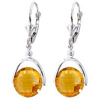 Citrine Drop Earrings 6.5ctw in 9ct White Gold