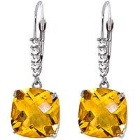 Citrine and Diamond Rococo Drop Earrings 7.2ctw in 9ct White Gold