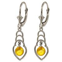 Citrine Wireframe Drop Earrings 1.25ctw in 9ct White Gold