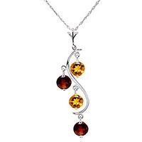 citrine and garnet dream catcher pendant necklace 23ctw in 9ct white g ...