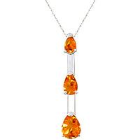 Citrine Trinity Pendant Necklace 1.71ctw in 9ct White Gold