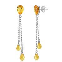 citrine droplet earrings 75ctw in 9ct white gold