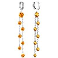 Citrine Roman Drop Earrings 9.02ctw in 9ct White Gold