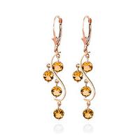 Citrine Dream Catcher Drop Earrings 4.95ctw in 9ct Rose Gold