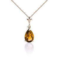 Citrine Belle Pendant Necklace 1.5ct in 9ct Rose Gold