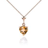 Citrine Heart Pendant Necklace 1.15ct in 9ct Rose Gold