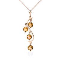 Citrine Dream Catcher Pendant Necklace 2.25ctw in 9ct Rose Gold