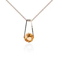 Citrine Embrace Pendant Necklace 1.45ct in 9ct Rose Gold