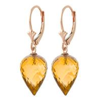 Citrine Briolette Drop Earrings 19.0ctw in 9ct Rose Gold