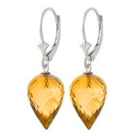 Citrine Briolette Drop Earrings 19.0ctw in 9ct White Gold