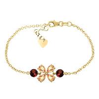 Citrine and Garnet Adjustable Bracelet 3.15ctw in 9ct Gold