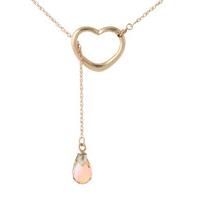 Citrine Briolette Pendant Necklace 2.25ct in 9ct Rose Gold