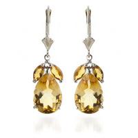 Citrine Drop Earrings 13.0ctw in 9ct White Gold