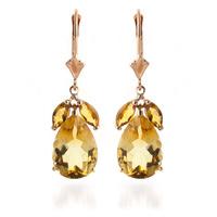 Citrine Drop Earrings 13.0ctw in 9ct Rose Gold