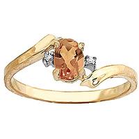 Citrine and Diamond Embrace Ring 0.45ct in 9ct Gold