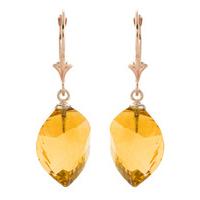 Citrine Briolette Drop Earrings 23.5ctw in 9ct Rose Gold