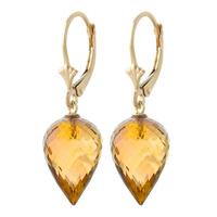 Citrine Briolette Drop Earrings 19.0ctw in 9ct Gold