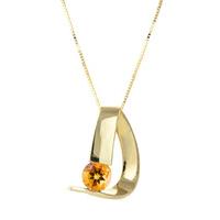 Citrine Arc Pendant Necklace 1.0ct in 9ct Gold