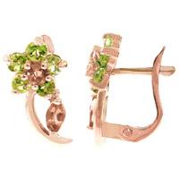 citrine and peridot flower stud earrings 172ctw in 9ct rose gold