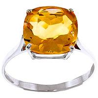 Citrine Rococo Ring 3.6ct in 9ct White Gold