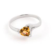 Citrine Devotion Heart Ring 0.95ct in 9ct White Gold