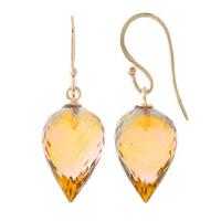 Citrine Briolette Drop Earrings 19.0ctw in 9ct Rose Gold