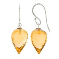 Citrine Briolette Drop Earrings 19.0ctw in 9ct White Gold