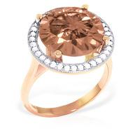 Citrine and Diamond Halo Ring 6.0ct in 9ct Rose Gold