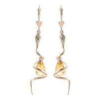 Citrine and Diamond Serpent Earrings 4.5ctw in 9ct Rose Gold