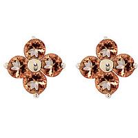 Citrine Clover Stud Earrings 1.15ctw in 9ct Gold