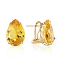 Citrine Droplet Stud Earrings 10.0ctw in 9ct Gold