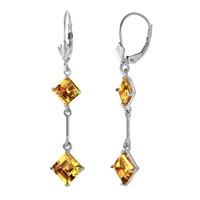 Citrine Two Tier Drop Earrings 3.75ctw in 9ct White Gold