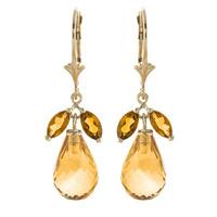 Citrine Drop Earrings 14.4ctw in 9ct Gold