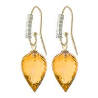 citrine and diamond drop earrings 190ctw in 9ct gold