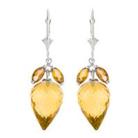 Citrine Briolette Drop Earrings 20.0ctw in 9ct White Gold