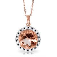 citrine and diamond halo pendant necklace 60ct in 9ct rose gold