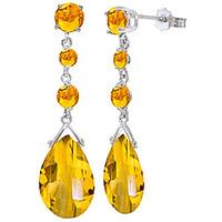 Citrine Pendulum Drop Earrings 13.2ctw in 9ct White Gold