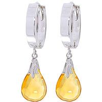 Citrine Teardrop Briolette Earrings 6.0ctw in 9ct White Gold