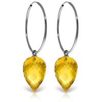 Citrine Briolette Hoop Earrings 19.0ctw in 9ct White Gold