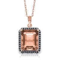 citrine and diamond halo pendant necklace 52ct in 9ct rose gold