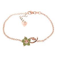 Citrine and Peridot Adjustable Flower Petal Bracelet 0.87ctw in 9ct Rose Gold