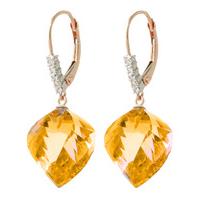 citrine and diamond drop earrings 235ctw in 9ct rose gold